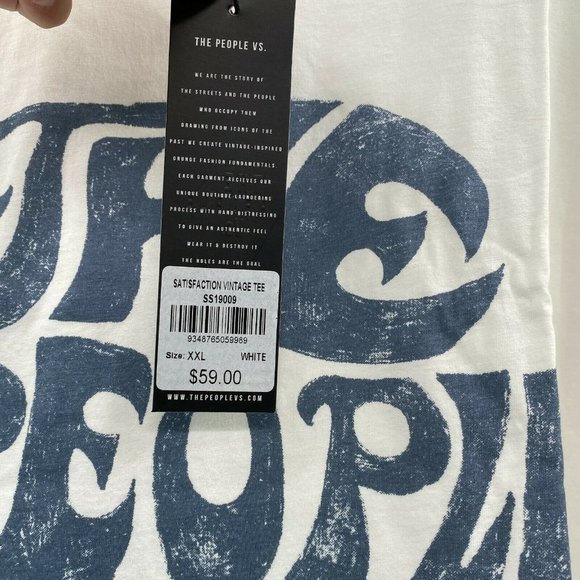 The People Vs. Men's Short Sleeve T-Shirt White Satisfaction Vintage Graphic XXL - Picture 4 of 6